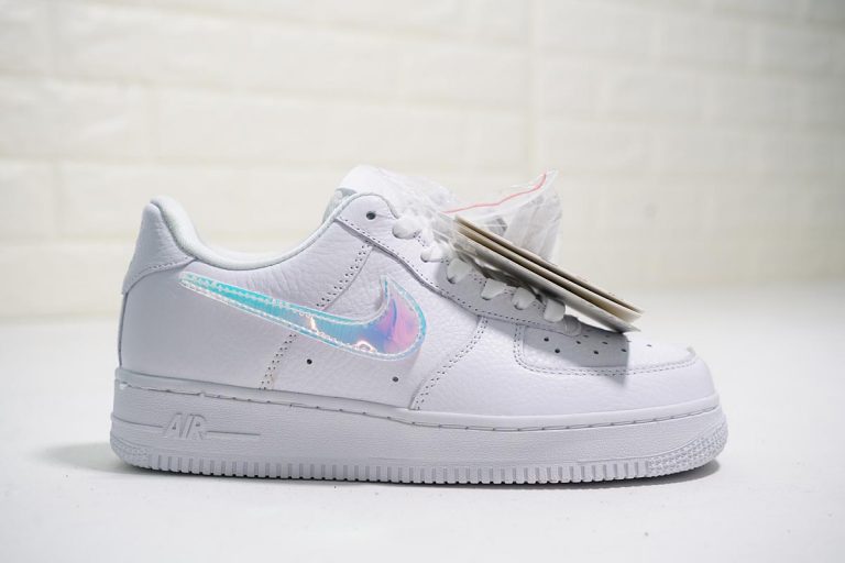 Nike air force 1-100 white iridescent swoosh hotsell