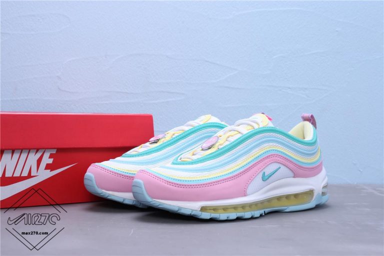 New Women Nike Air Max 97 Pink-Blue-Yellow (Smile Face)-921826-016