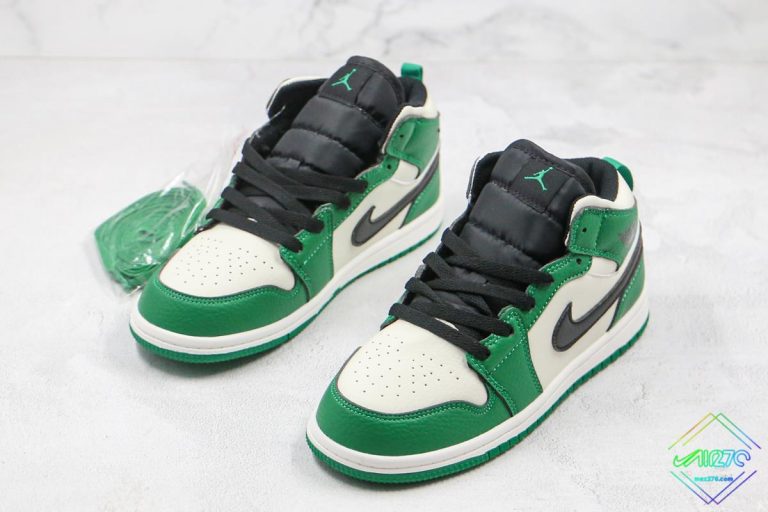 Kids Air Jordan 1 Mid White Pine Green