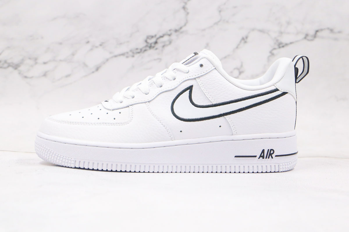 Nike Air Force 1 White Black Out Line