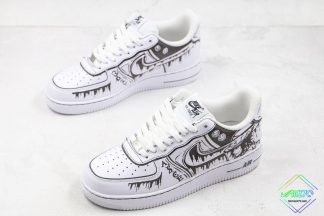 Custom Nike Air Force 1 one Piece White Black