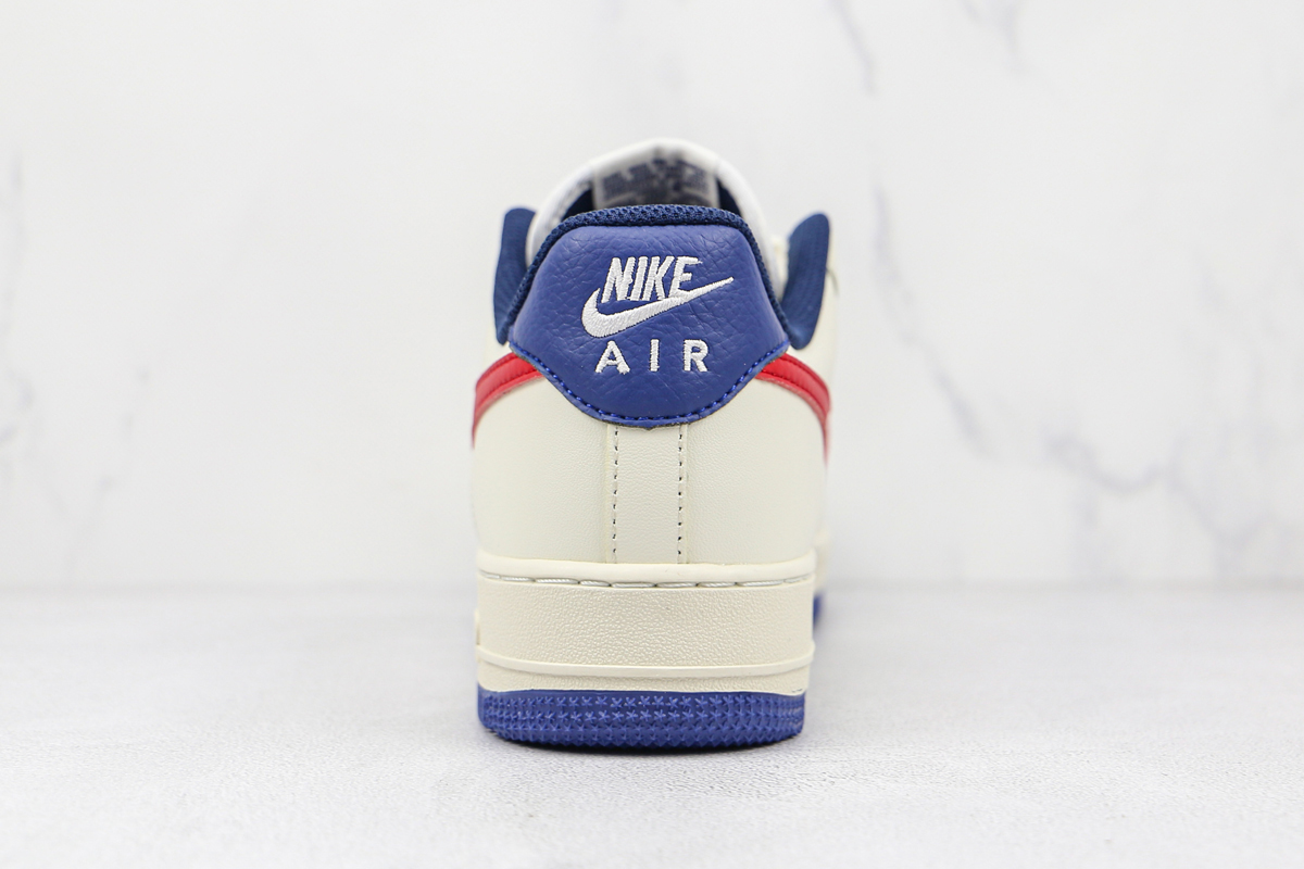 Nike Air Force One 1 White Blue Red gris todo blanco