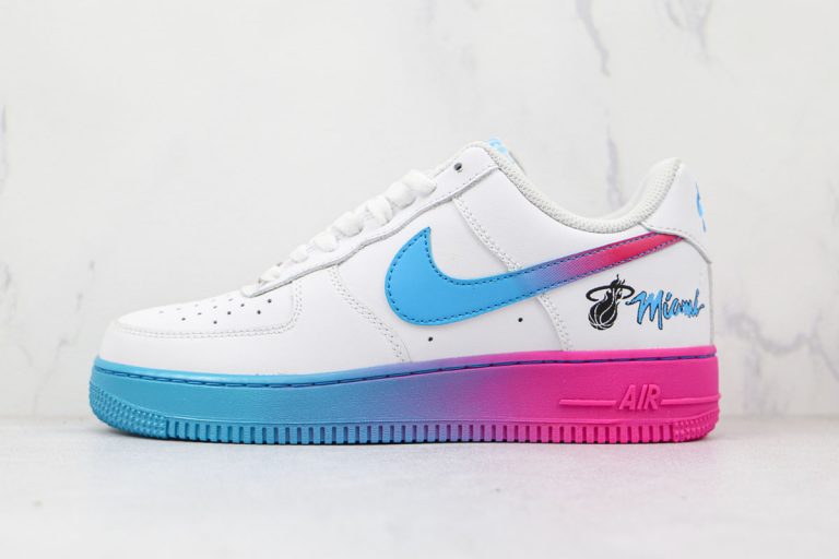 Miami Heat Air Force 1 Blue Pink Gradient White